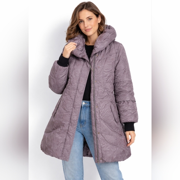 Jackets & Blazers - Women's Gray‎ Purple Puffer Coat